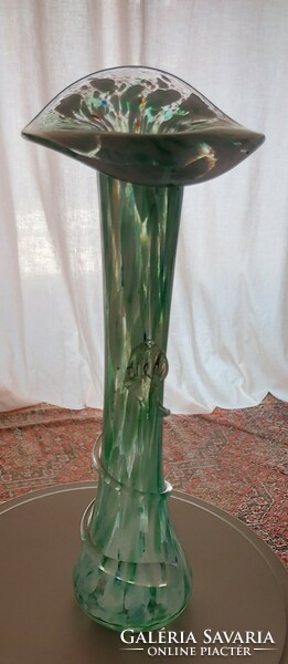 Old glass vase 41 cm high