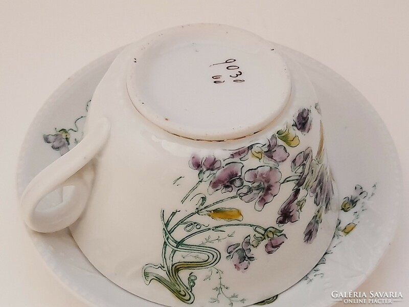 Antique beaded large, thick-walled tea cup