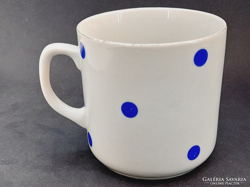 Blue polka dot zsolnay mug