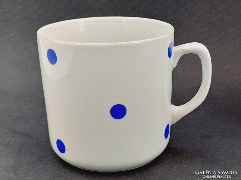 Blue polka dot zsolnay mug