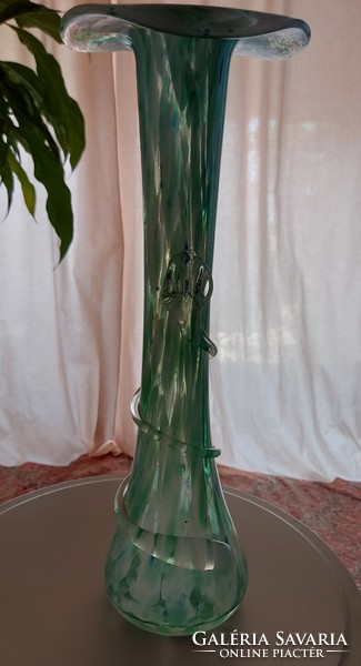Régi üveg váza 41 cm magas
