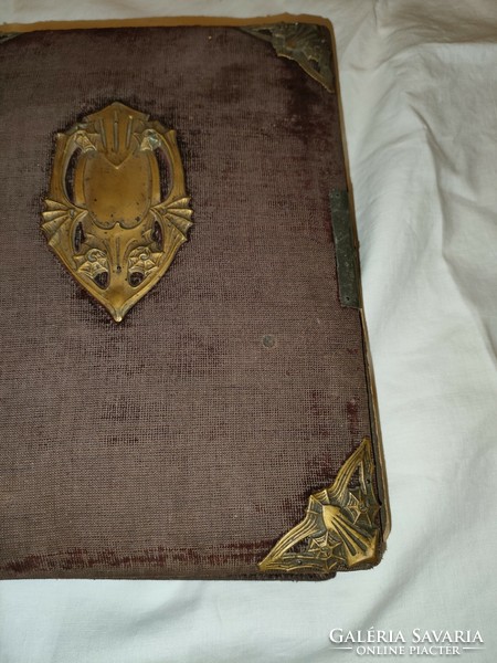 Very old 40 correct photo album with copper decorations