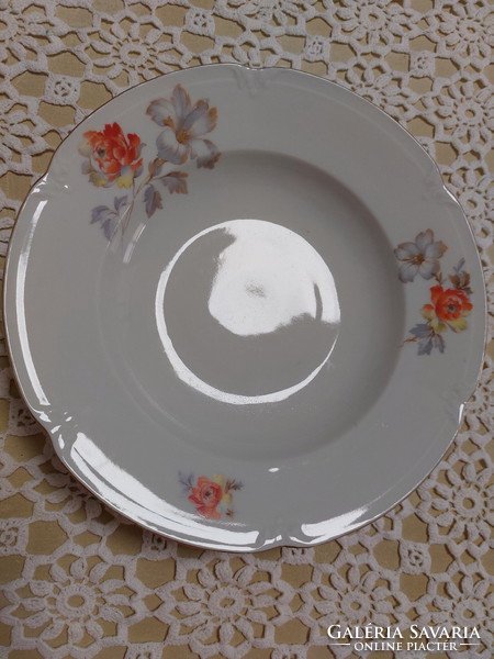 Drasche, beautiful floral porcelain, 1 deep, 1 flat plate