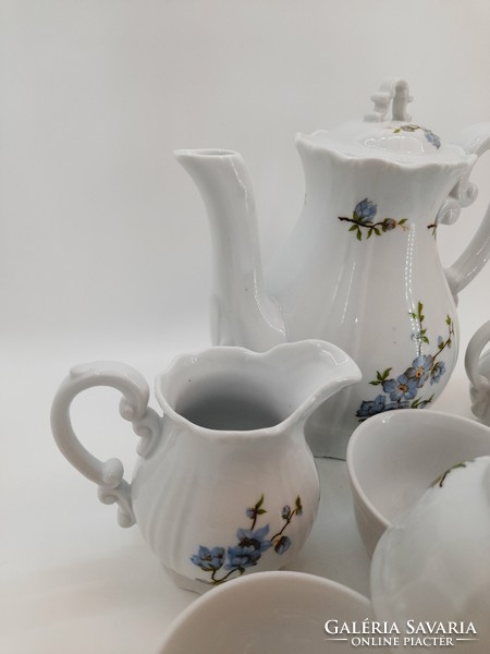 Zsolnay blue peach blossom coffee set with 5 cups