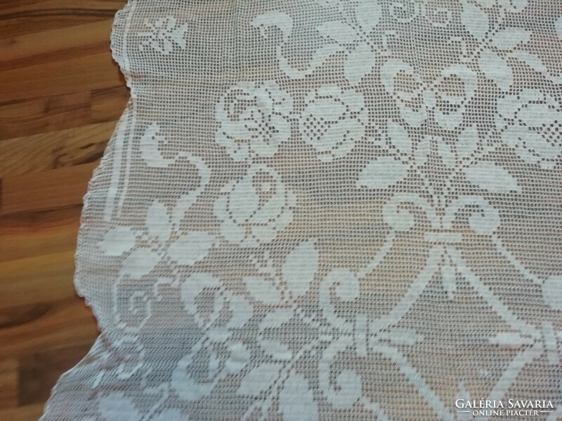Old hand crocheted tablecloth