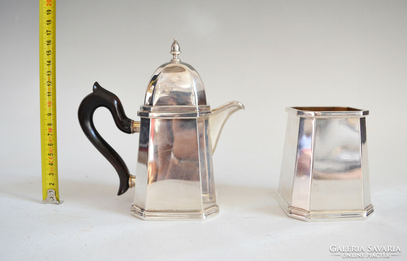 Silver art deco style pouring and sugar bowl