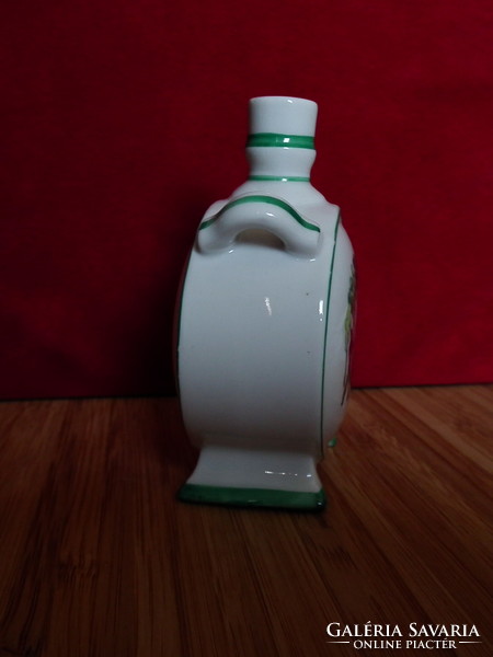 Small porcelain water bottle, brandy butykos 9cm high, zsolnay - serenade motif