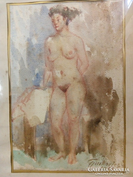 Gyurkovics Tibor: Női akt (akvarell 1958)