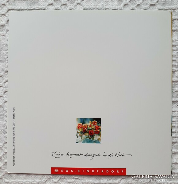 Képeslap üdvözlőlap üdvözlőkártya levelezőlap postatiszta virág mintával