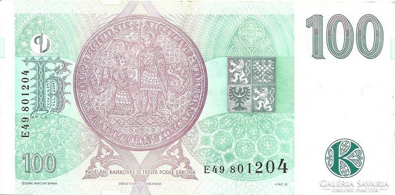 100 korun korona 1997 Csehszlovákia