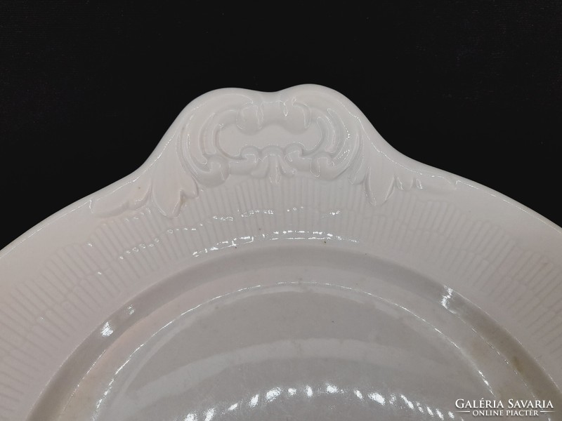 Zsolnay white porcelain serving bowl with indigo pattern, side dish