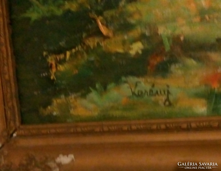 A beautiful painting with Kereny signature, in a blonde frame