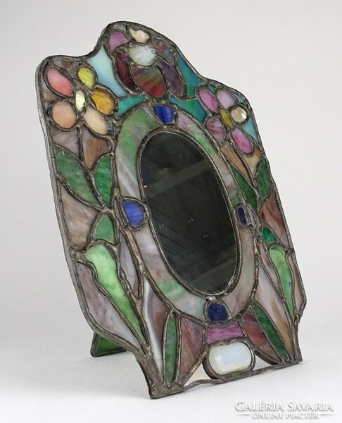 1N937 colored stained glass table mirror 29 x 23 cm