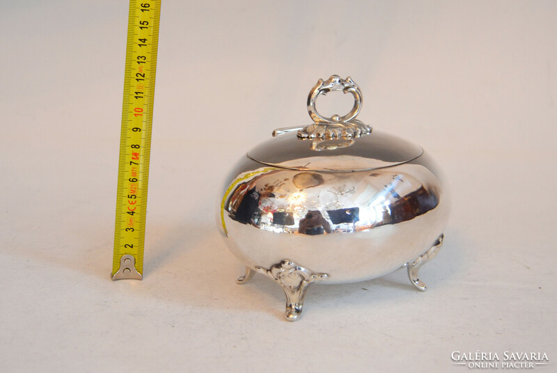 Silver oval shaped sugar holder/sugar box