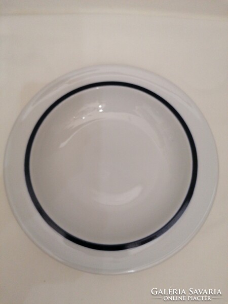Rare blue striped plain porcelain deep plate 5 pcs