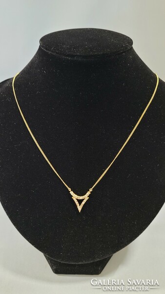 14 K gold brill, diamond necklace 5.13 g