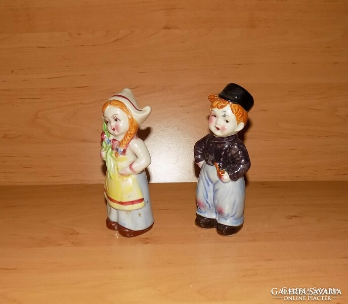 Extremely rare old Dutch Royal Delft porcelain figure before the blue era pair 15 cm (po-1)