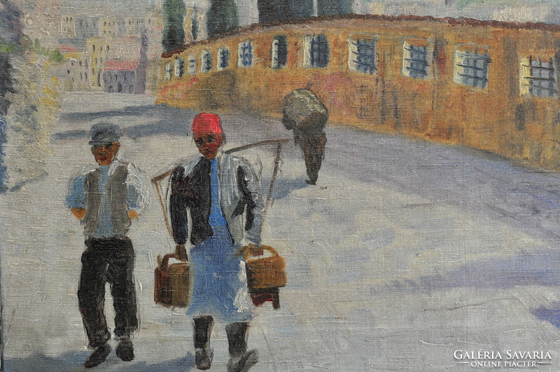 Ismertetlen festő: isztambuli utcakép, 1900 k.