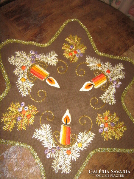 Wonderful hand embroidered Christmas woven tablecloth