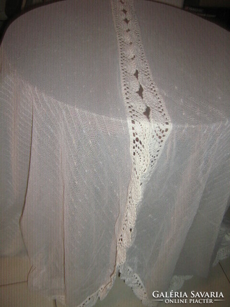 A pair of fabulous vintage-style huge curtains with special hand-crocheted lace edges