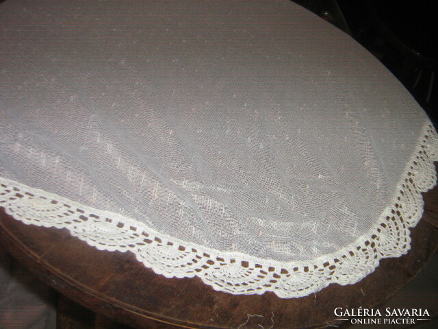 A pair of fabulous vintage-style huge curtains with special hand-crocheted lace edges