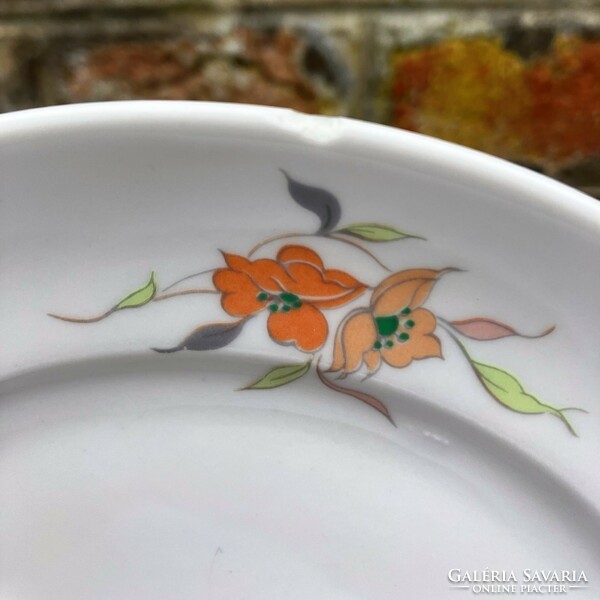 Alföldi színes Hajnalkás - színes virágos porcelán kistányérok és porcelán tál