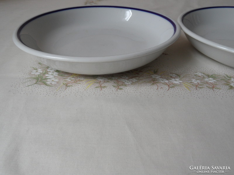 Zsolnay vegetable plate with blue border (2 pcs.)