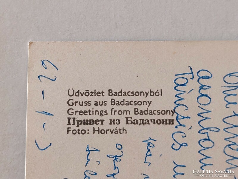 Régi képeslap Balaton fotó levelezőlap Badacsony 1962