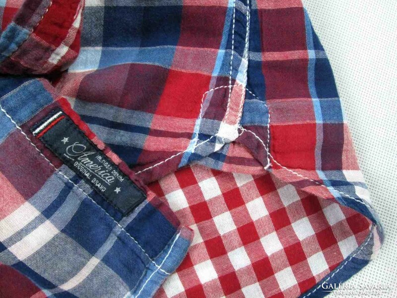 Original tommy hilfiger (m) elegant checkered long sleeve men's shirt