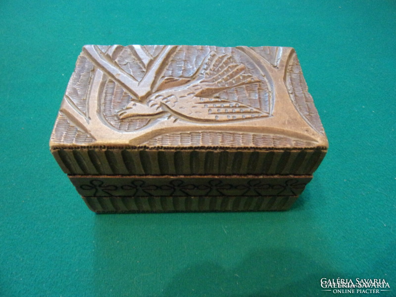 Wooden card or cigarette holder box approx. 11.5X7x6.8 Cm