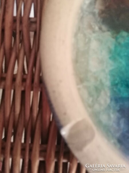 Kézműves kerámia hamutál - üveg belsővel