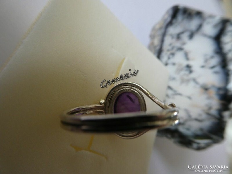 Real amethyst 925 silver ring size 54