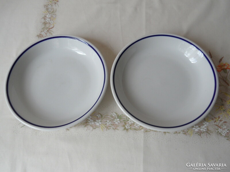 Kék szegélyes Zsolnay főzelékes tányér ( 2 db. )