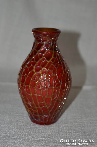 Cracked glazed vase of Zsolnay (damaged) (dbz 0074/1)