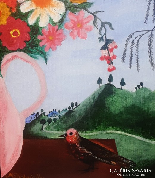 In the countryside ~ acrylic painting still life