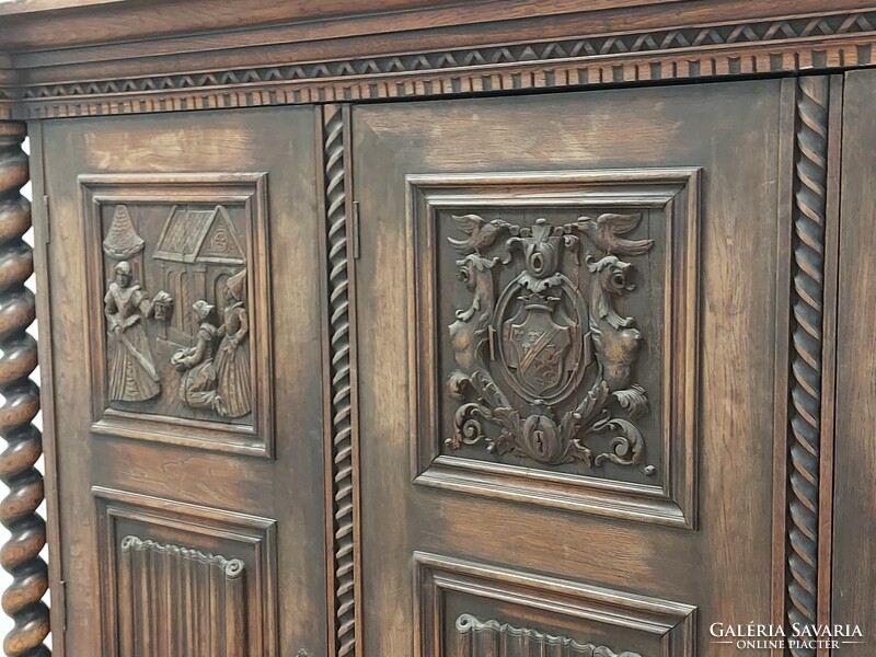 Neo-Renaissance antique hand-carved cabinet, furniture