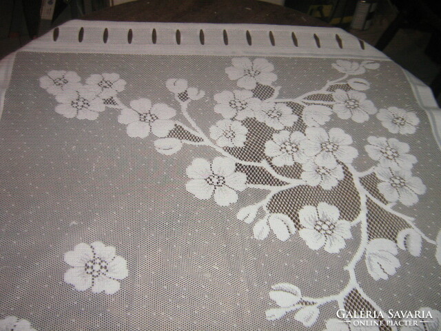 Beautiful white cherry flower openwork stained glass curtain