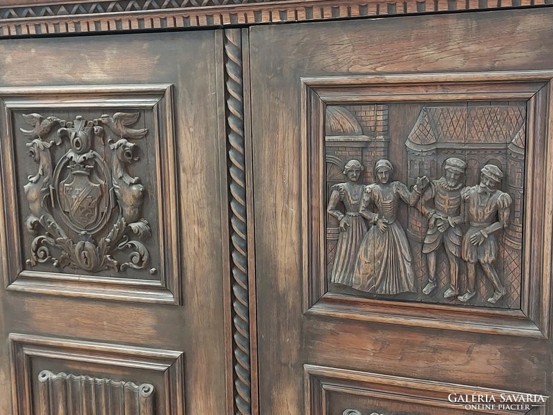 Neo-Renaissance antique hand-carved cabinet, furniture