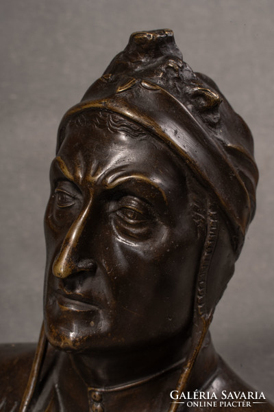 Attributed to L. Galli&raffaelo Vignali: dante Alighieri, bronze bust,