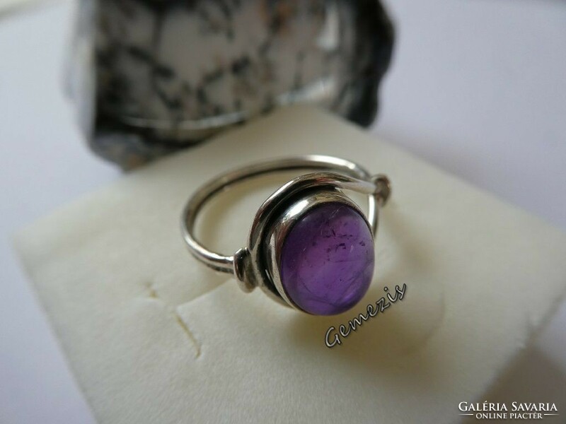 Real amethyst 925 silver ring size 54