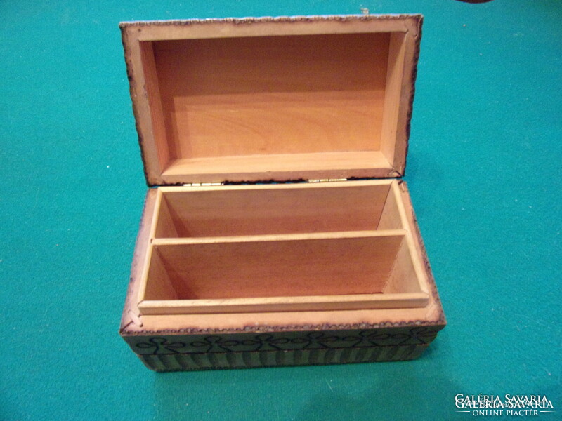 Wooden card or cigarette holder box approx. 11.5X7x6.8 Cm