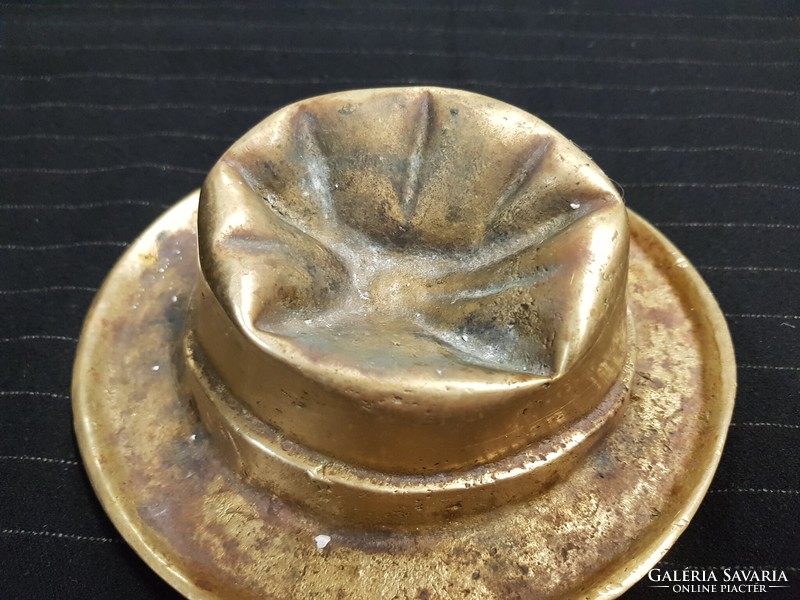 Old copper hat ashtray.