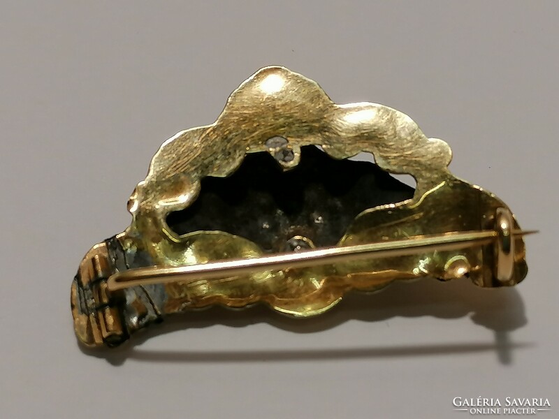 14K yellow gold antique brooch, pin