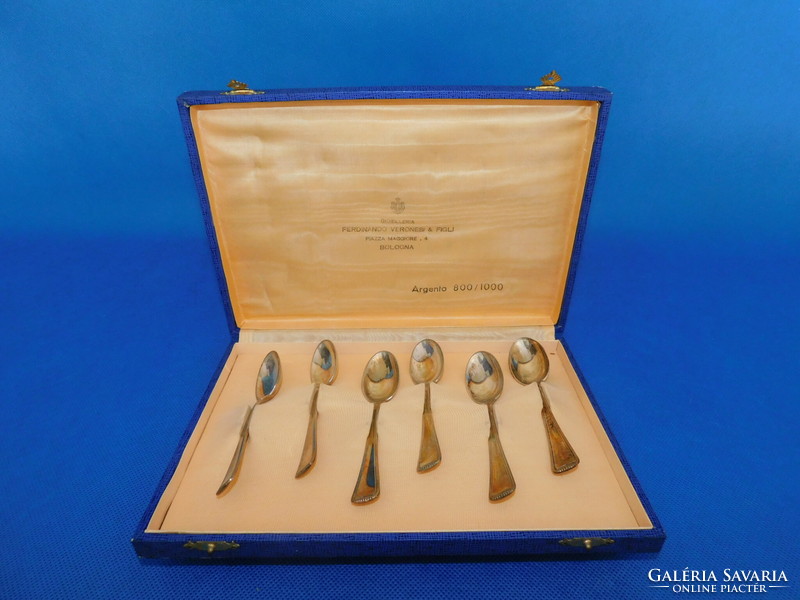 Silver set of 6 tea and cappuccino spoons 119 gr 12 cm