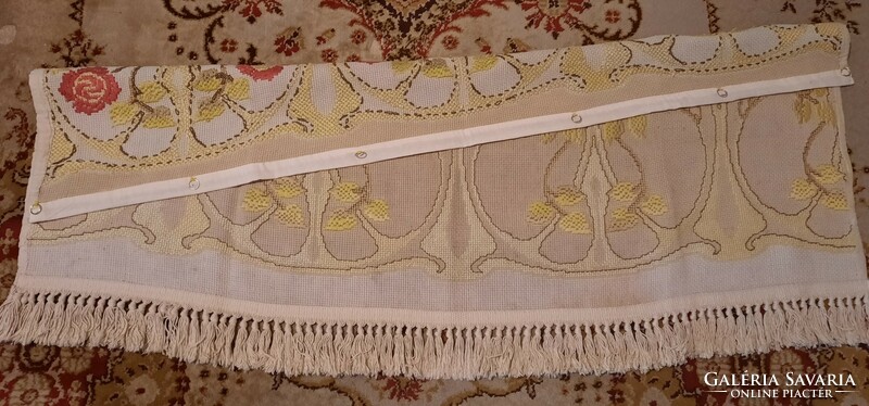 Art Nouveau embroidered wall protector with fringe