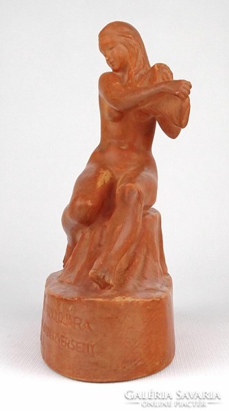 1N964 Kisfalud strobl Zsigmond terracotta female nude statue 1970