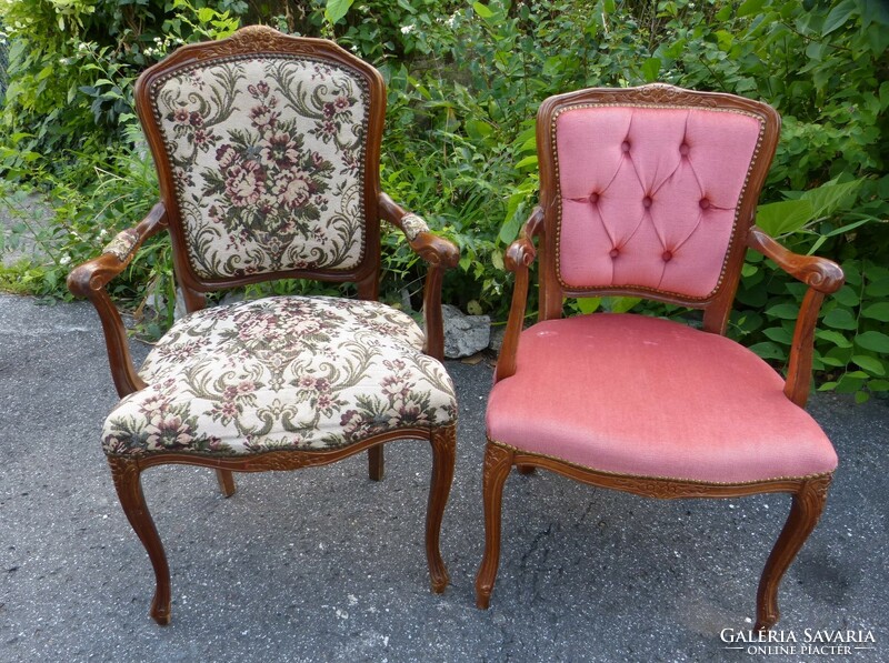Neobaroque chair, seat, footstool.