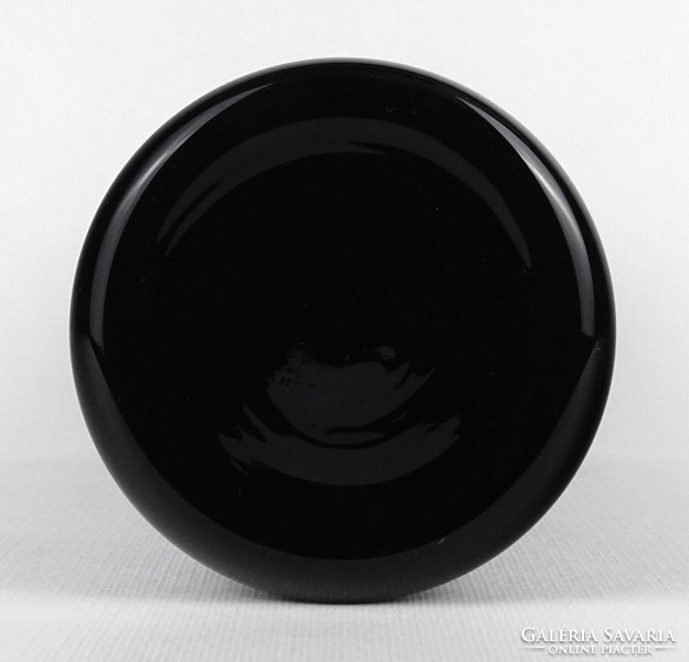 1N956 Nagyméretű fekete fújt üveg váza 26 cm