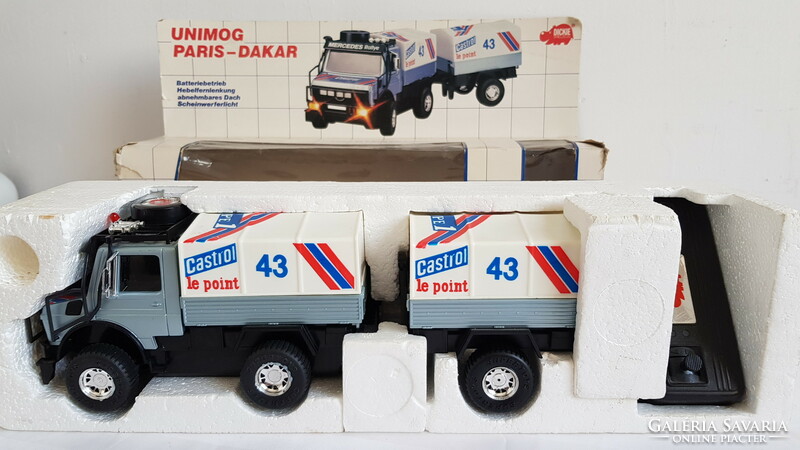 Retro 1982 dickie remote mercedes unimog truck boxed