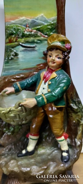 Johann Maresch August Otto korai figurális kerámia váza pár XIX. század, egyedi darab